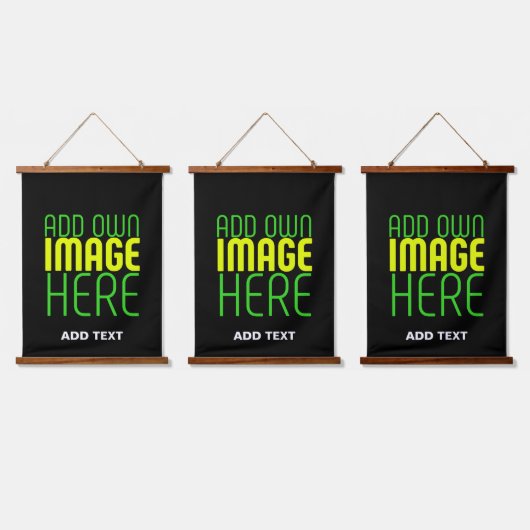 TAPISSERIE SUSPENDUE MODÈLE DE TEXTE D'IMAGE NOIRE SIMPLE ET MODERNE (Tripler)
