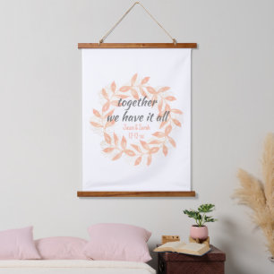 Tapisserie Suspendue Moderne Ensemble Citation & Coral Feuilles Personn
