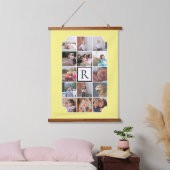 Tapisserie Suspendue Monogramme photo coins courbés jaune clair (Chambre à coucher)