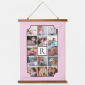 Tapisserie Suspendue Monogramme photo coins courbés rose pâle (Recto)