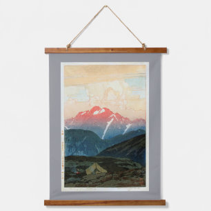 Tapisserie Suspendue Mont Tsurugi, Hiroshi Yoshida, Gravure sur bois