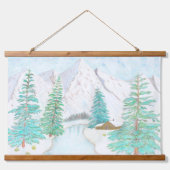 Tapisserie Suspendue Montagnes à neige (Devant)