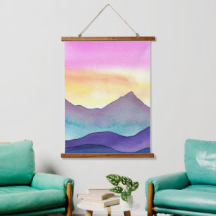 Tapisserie Suspendue Montagnes aquarelles en couches