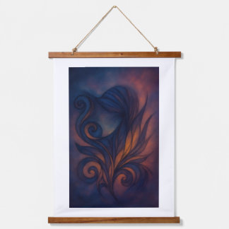 Tapisserie Suspendue Moody Blue & Copper Abstract Botanicals