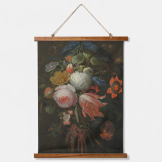 Tapisserie Suspendue Moody Dark Floral Art Vintage