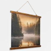 Tapisserie Suspendue Morning Mist on River in the Pines (Angulaire)
