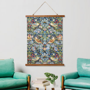 Tapisserie Suspendue Morris Strawberry Thief Jaune Ivoire Ardoise Bleu
