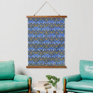 Tapisserie Suspendue Morris Vintage 1882 Motif Arrière - plan bleu