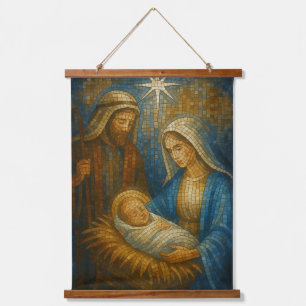 Tapisserie Suspendue Mosaïque de verre coloré de la Nativité Sainte F