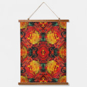 Tapisserie Suspendue Motif Abstrait orange jaune vert (Recto)