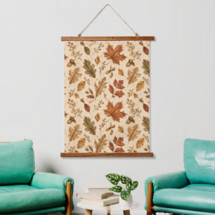 Tapisserie Suspendue Motif aquarelle de feuilles d'automne