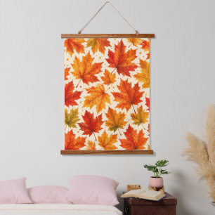 Tapisserie Suspendue Motif de feuilles d'érable d'automne Feuille rou