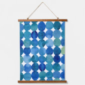 Tapisserie Suspendue Motif de points - bleu et vert (Recto)