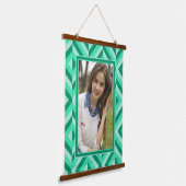 Tapisserie Suspendue Motif diamant à trois tons vert photo (Angulaire)
