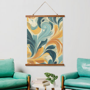 Tapisserie Suspendue Motif feuille vintage inspiré par Paisley (1)