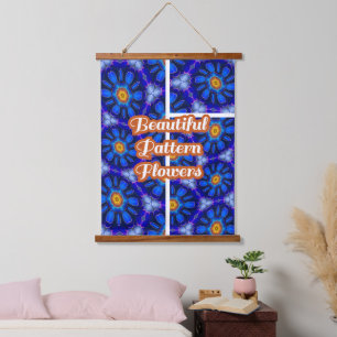Tapisserie Suspendue Motif Fleurs bleues Abstraites