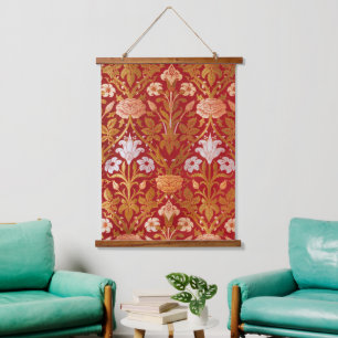 Tapisserie Suspendue Motif floral vintage de rose et de lys de William