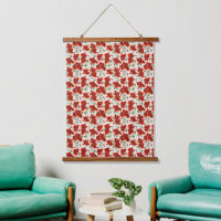 Motif floral vintage rouge coquelicot Art botaniqu