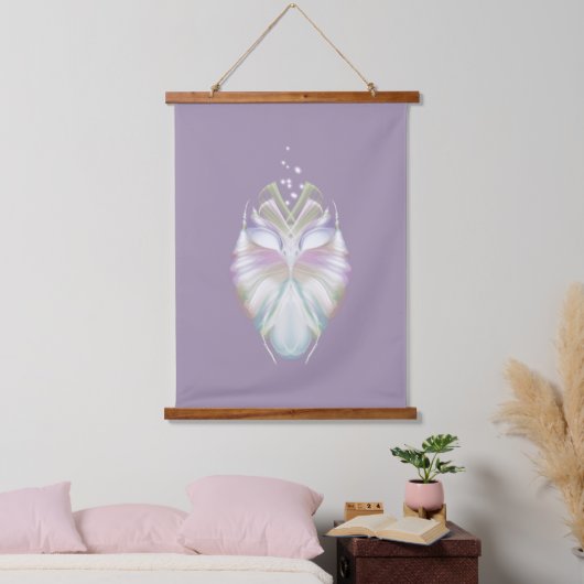Tapisserie Suspendue Motif Oracle Owl Pastel Purple (Chambre à coucher)