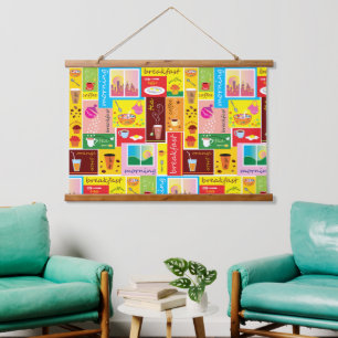 Tapisserie Suspendue Motif Petit Déjeuner Fantaisiste