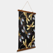 Tapisserie Suspendue Motif sans couture avec libellules d'or (Angulaire)