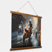 Tapisserie Suspendue Moto Race Action Sport Peinture Art Décor Abstrait (Angulaire)