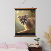 Tapisserie Suspendue Mountain Cougar Wildlife Portrait (Chambre à coucher)