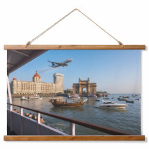Mumbai Harbor Hanging Wall Scroll 91x66cm
