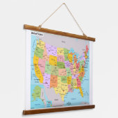 Tapisserie Suspendue Mur de cartes US (Angulaire)