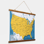 Tapisserie Suspendue Mur de cartes US (Angulaire)