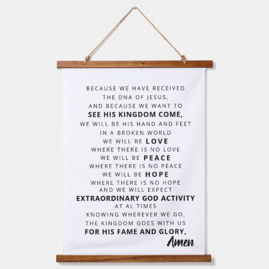 Tapisserie Suspendue Mur de typographie chrétienne (Recto)