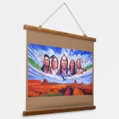 Tapisserie Suspendue Native Americans Painting Custom Ajouter votre tex (Angulaire)