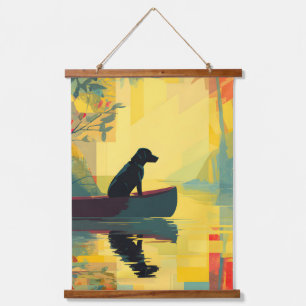 Tapisserie Suspendue Nature Minimaliste Canot Labrador Noir