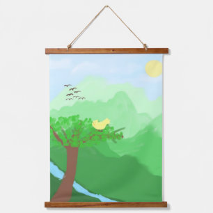 Tapisserie Suspendue Nature peinte avec des couleurs acryliques art