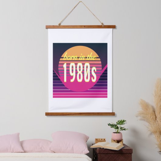 Tapisserie Suspendue Né dans les années 1980, Millennials, Gen X, année (Chambre à coucher)