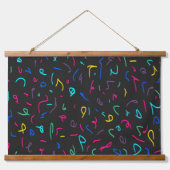 Tapisserie Suspendue Neon Bright Marques sur Noir (Devant)