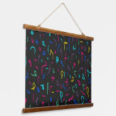 Tapisserie Suspendue Neon Bright Marques sur Noir (Angulaire)