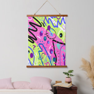 Tapisserie Suspendue Neon Sentiments Art Abstrait