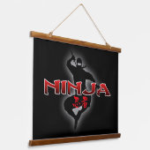 Tapisserie Suspendue Ninja Silhouette (Angulaire)