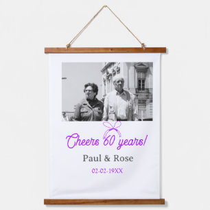 Tapisserie Suspendue Nœud violet pour les 60 ans d'anniversaire de mari