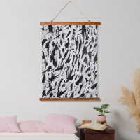 Noir et blanc Abstrait Brushstrokies Art