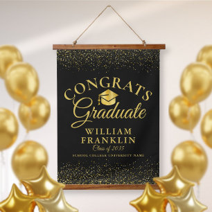 Tapisserie Suspendue Noir Et Or Congrats Graduate Graduate
