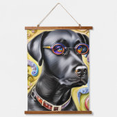 Tapisserie Suspendue Noir funky Labrador (Recto 2)