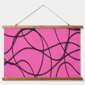 Tapisserie Suspendue Noir sur le ruban rose (Devant)