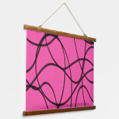 Tapisserie Suspendue Noir sur le ruban rose (Angulaire)
