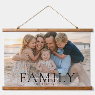 Tapisserie Suspendue Nom de famille de typographie moderne Cadeau photo