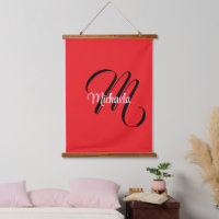Nom initial minimaliste moderne monogramme rouge