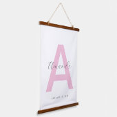 Tapisserie Suspendue Nom initial rose Personnalisé (Angulaire)