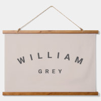Nom minimaliste beige/gris Nom de la crèche Décor