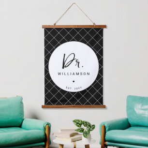 Tapisserie Suspendue Nom personnalisé Dr Minimaliste Docteur Graduation